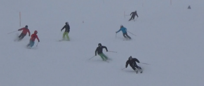 Powder in Saas Fee. And Verbier. And a dog that’s as happy as we are.