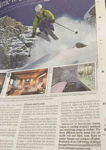 Evening Standard review of Verbier Women's Camps